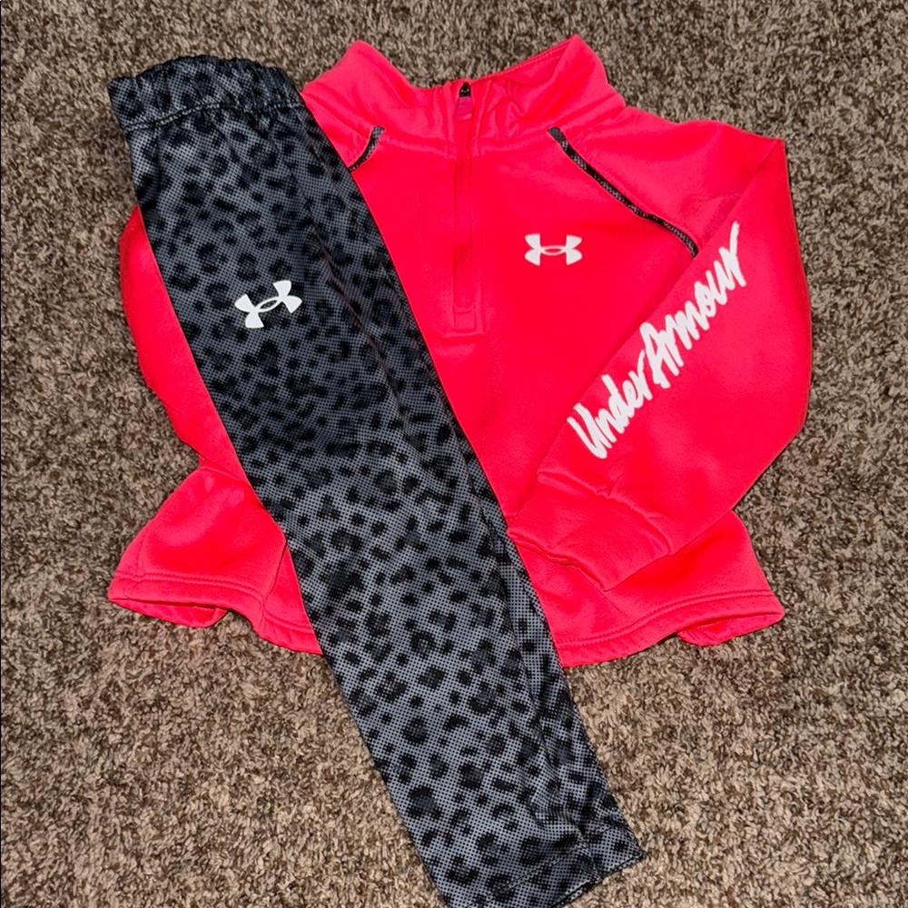 Under Armour Black and Pink Leggings with Stretchy Fit